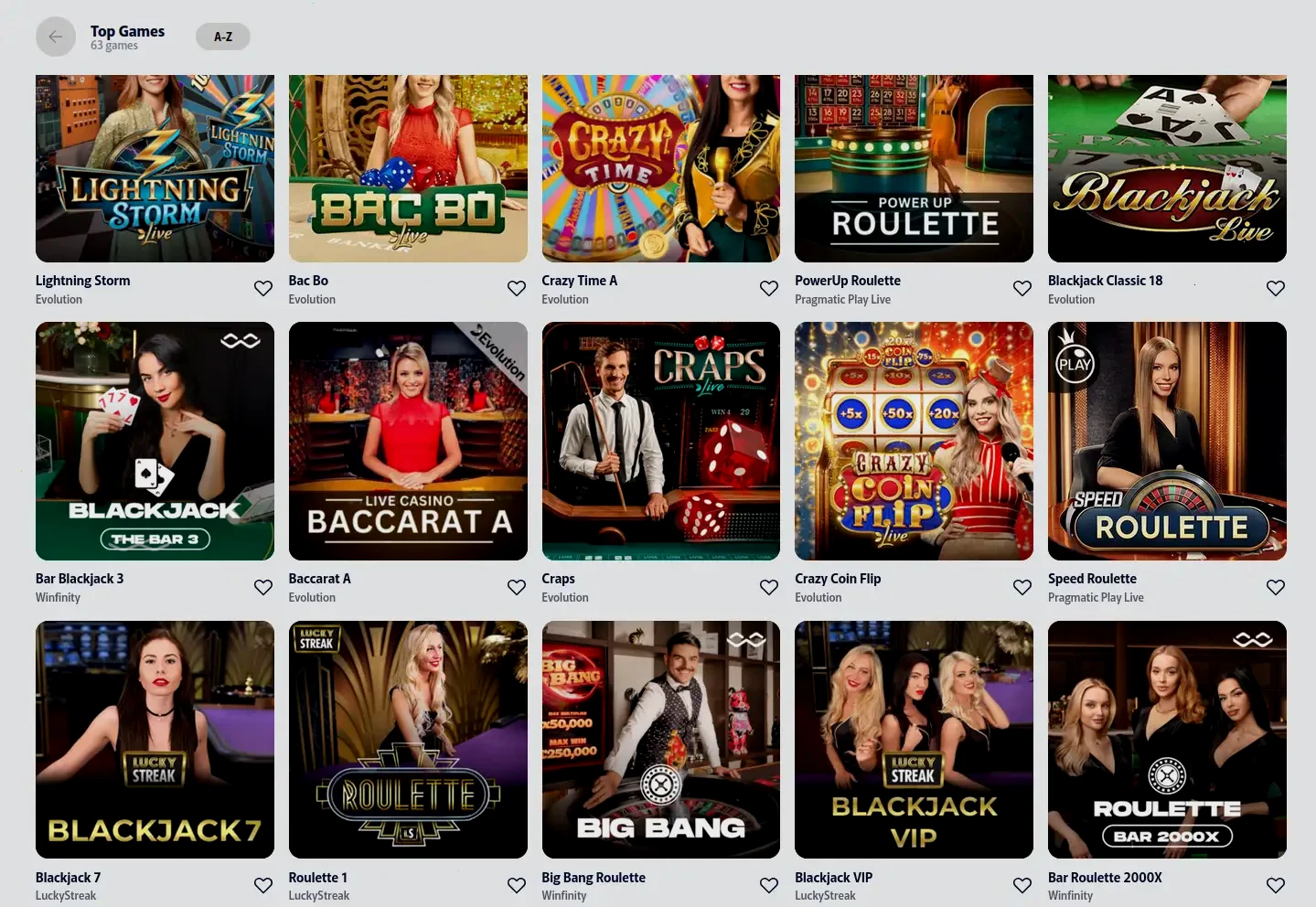 Pinco Casino App Spielauswahl auf dem Smartphone